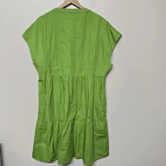 Frances Valentine Green Short Sleeve Breezy Mini Dress Sz XL - Picture 5 of 9